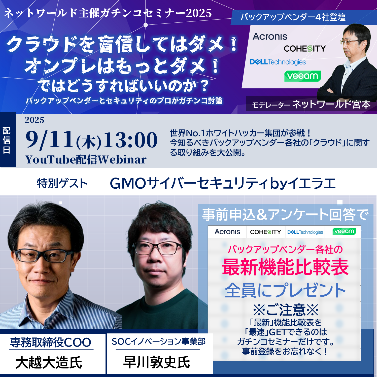 Web開催】バックアップガチンコセミナー2025：クラウドを盲信し